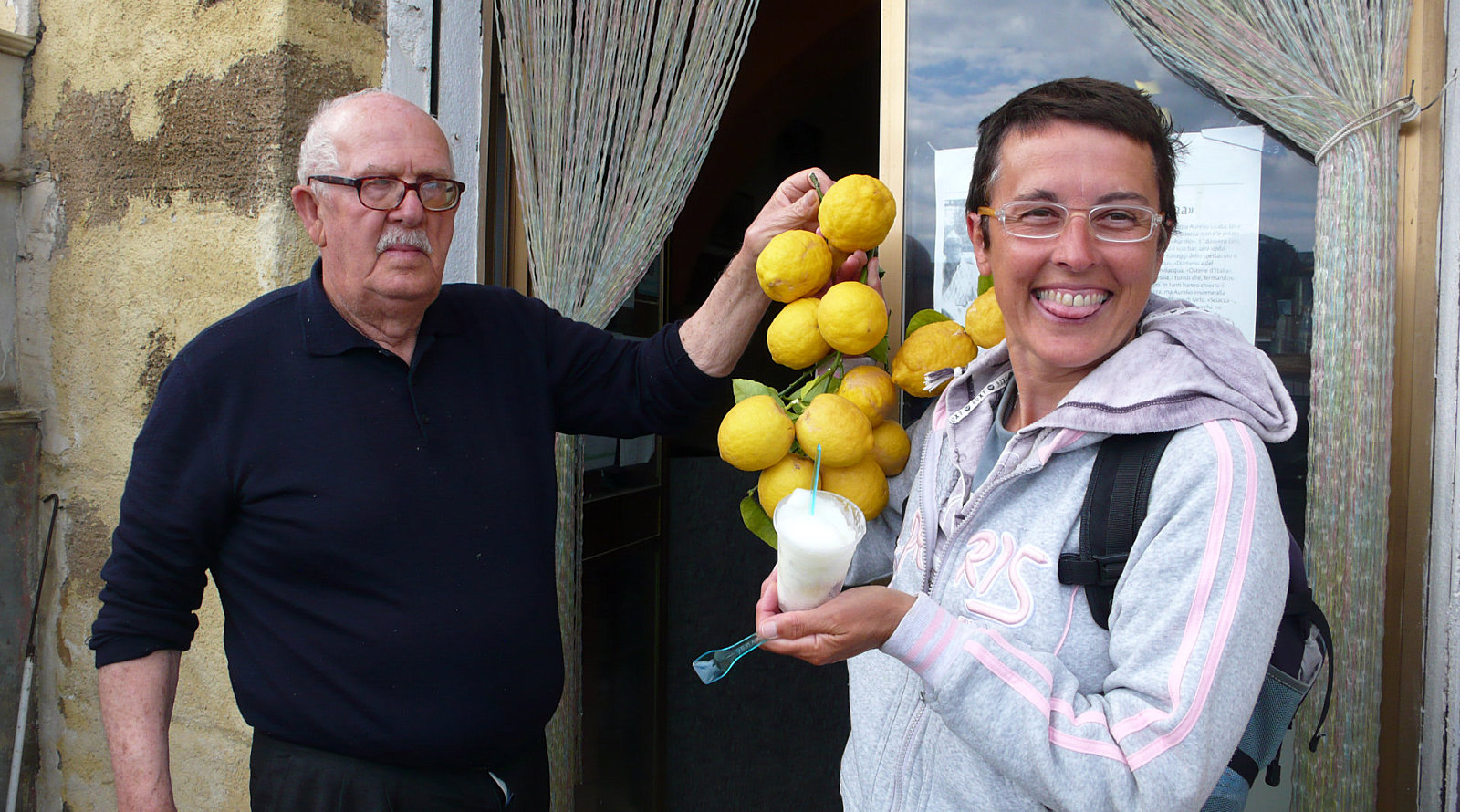 Amelia con Aurelio, re della granita a Sciacca