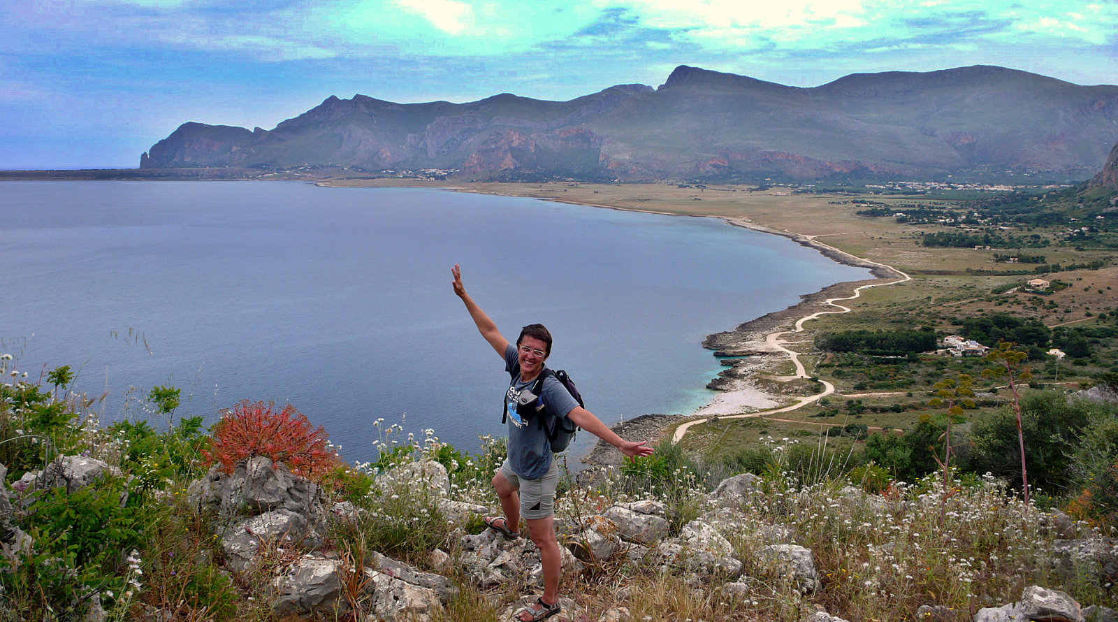 Panorama sulla Piana di Macari nella Riserva Naturale del Monte Cofano a Custonaci in Sicilia